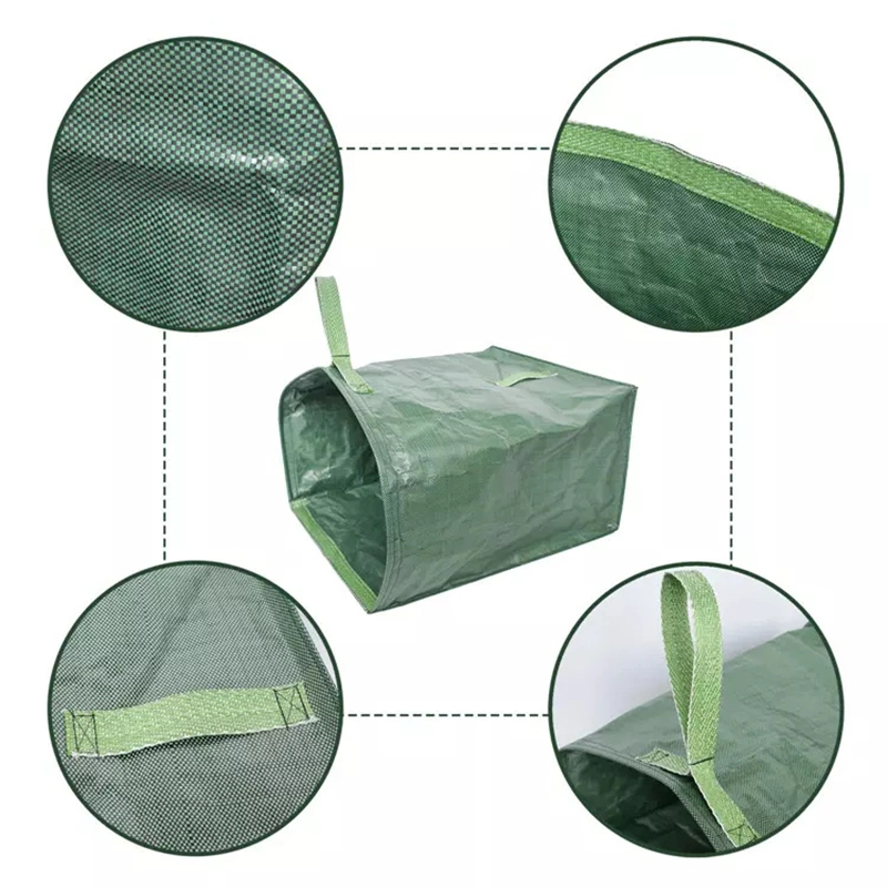 Plastic Durable 272L Folding Grow Bag PP Waterproof Landscape Garden Waste Bag with Handle Sacks