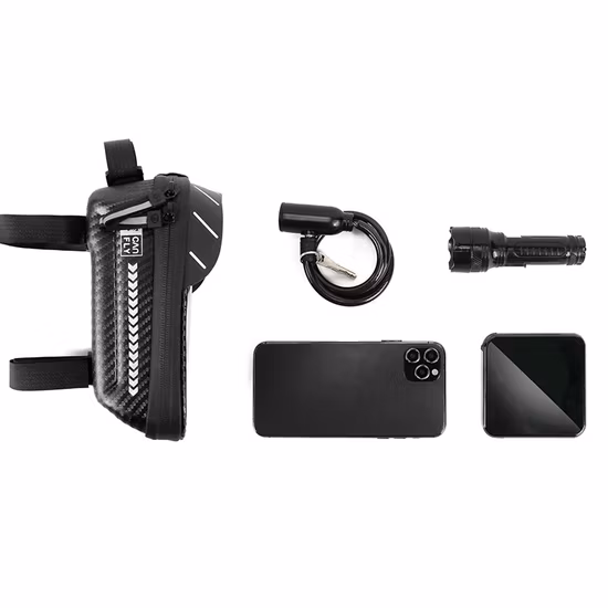 Wasserdichte Mountainbike-Handyhülle für Vorderrohrrahmen, Fahrradtasche, Touchscreen-Fahrrad-Handytasche